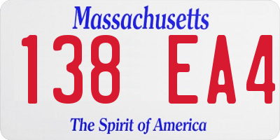 MA license plate 138EA4