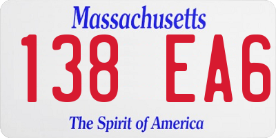 MA license plate 138EA6