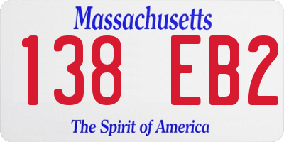 MA license plate 138EB2