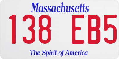MA license plate 138EB5