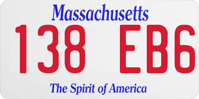 MA license plate 138EB6