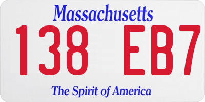 MA license plate 138EB7