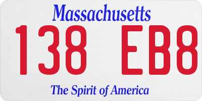MA license plate 138EB8