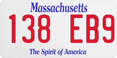 MA license plate 138EB9