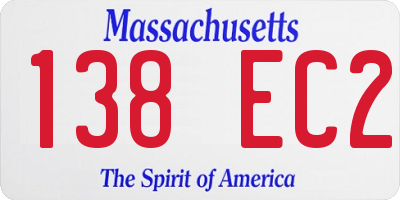 MA license plate 138EC2