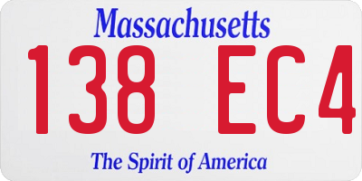 MA license plate 138EC4