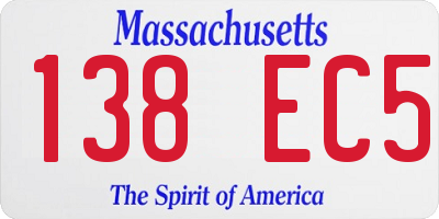 MA license plate 138EC5