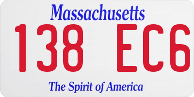 MA license plate 138EC6