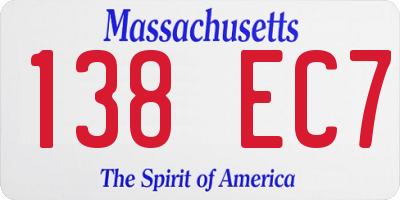 MA license plate 138EC7