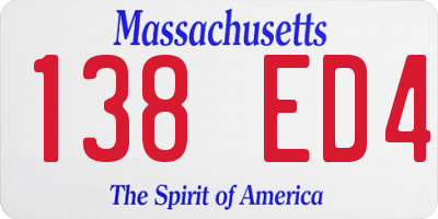 MA license plate 138ED4