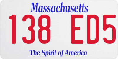 MA license plate 138ED5