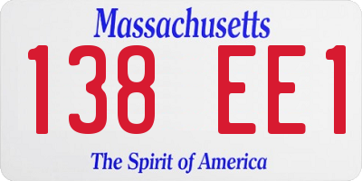 MA license plate 138EE1