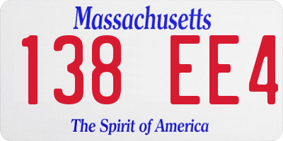 MA license plate 138EE4