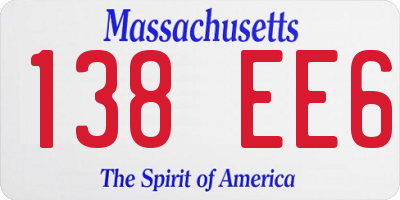 MA license plate 138EE6