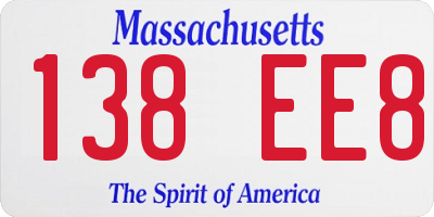 MA license plate 138EE8