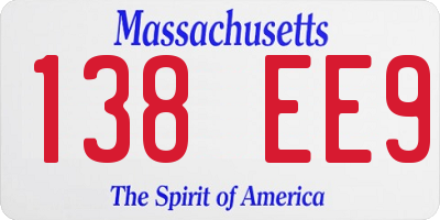 MA license plate 138EE9