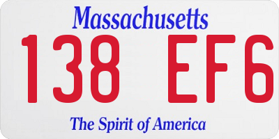 MA license plate 138EF6