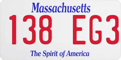 MA license plate 138EG3