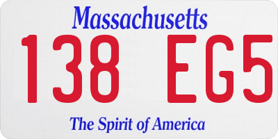 MA license plate 138EG5
