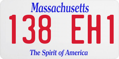 MA license plate 138EH1