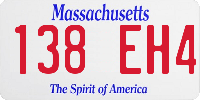 MA license plate 138EH4