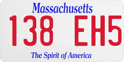 MA license plate 138EH5