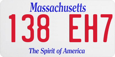 MA license plate 138EH7