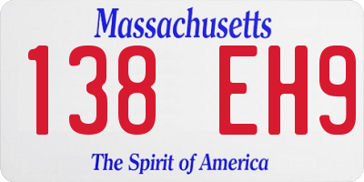 MA license plate 138EH9