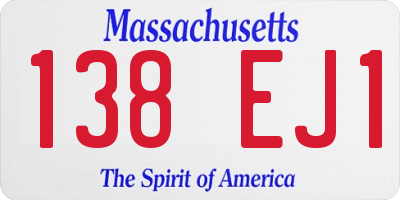 MA license plate 138EJ1