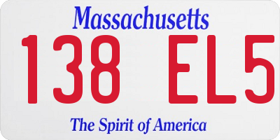 MA license plate 138EL5