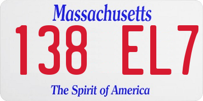 MA license plate 138EL7