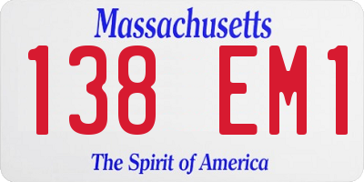 MA license plate 138EM1