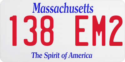 MA license plate 138EM2