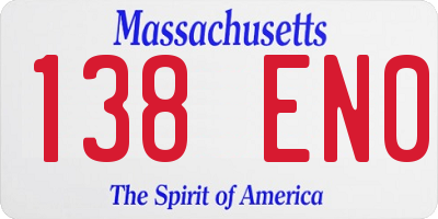 MA license plate 138EN0
