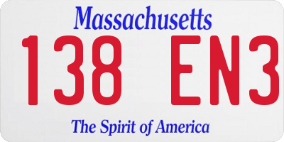 MA license plate 138EN3