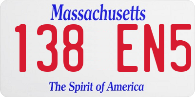 MA license plate 138EN5