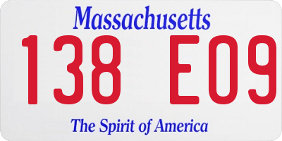 MA license plate 138EO9