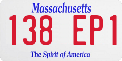 MA license plate 138EP1