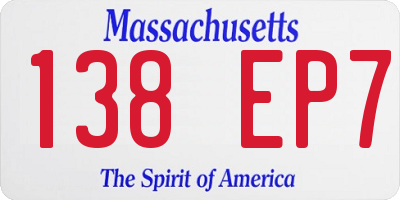 MA license plate 138EP7