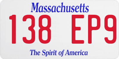 MA license plate 138EP9