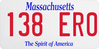 MA license plate 138ER0
