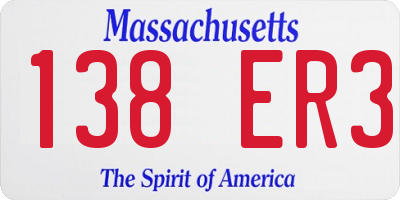 MA license plate 138ER3