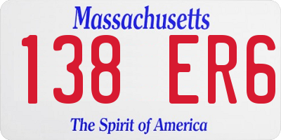 MA license plate 138ER6