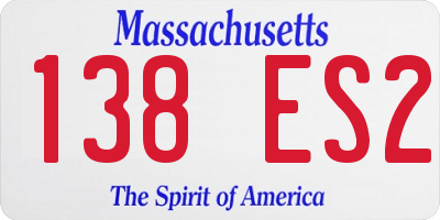 MA license plate 138ES2