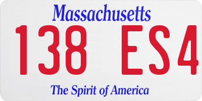 MA license plate 138ES4