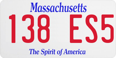 MA license plate 138ES5