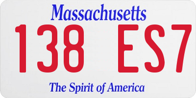 MA license plate 138ES7