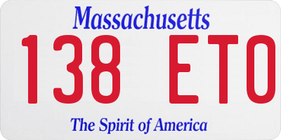 MA license plate 138ET0