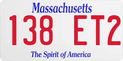 MA license plate 138ET2