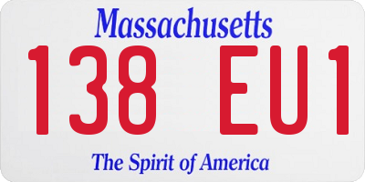 MA license plate 138EU1